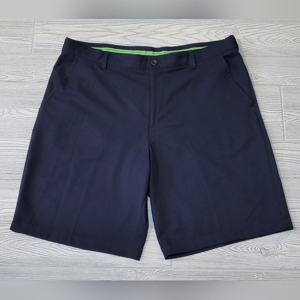 Izod Mens Golf Shorts Sz 38 Blue Preppy Stretch Chino 9.75 Inseam EUC